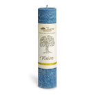 Blaue Allgäuer Kräuterkerze "Vision" mit Tanne, unterstützt beim Finden & Manifestieren der eigenen Ziele.