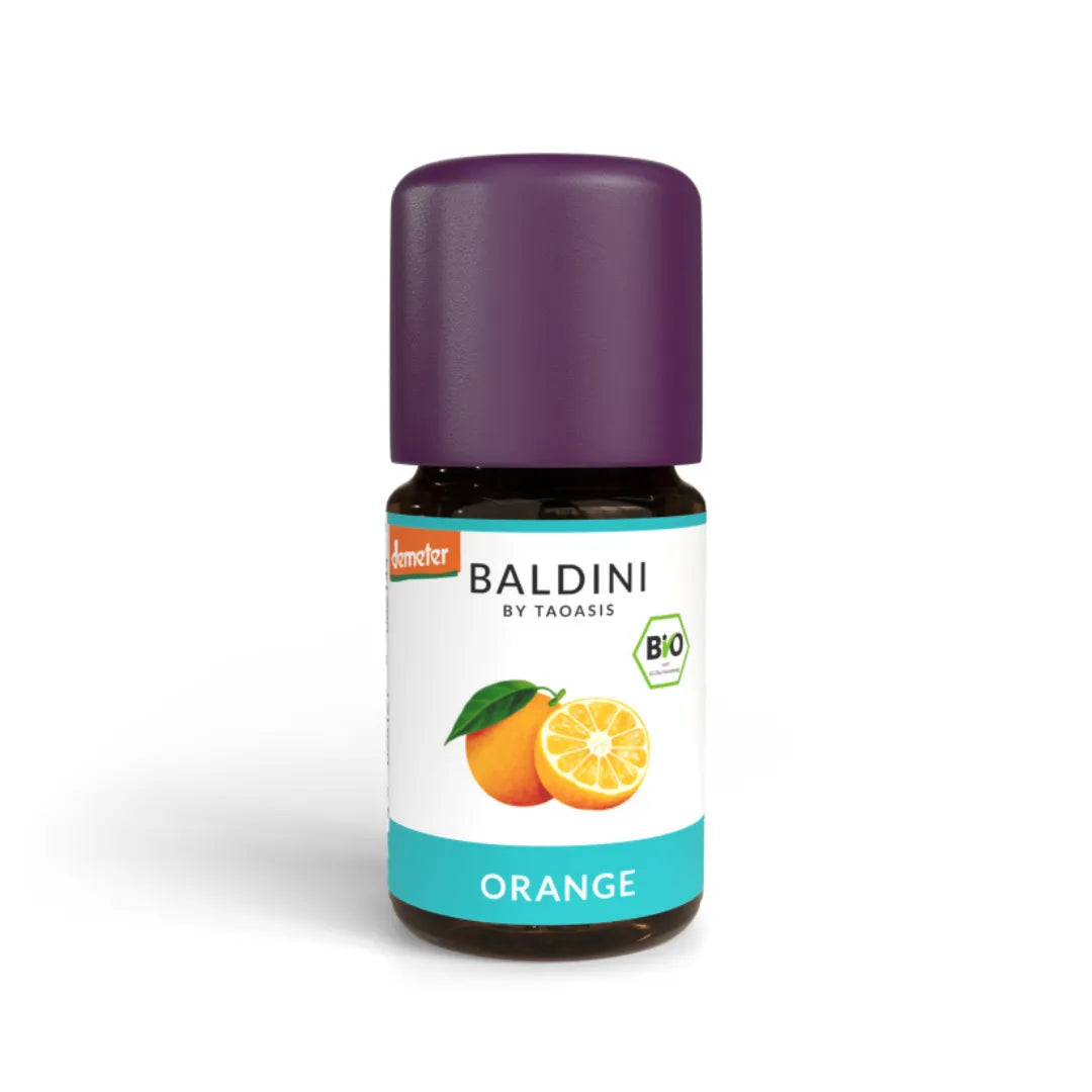 Baldini Bio Orangenöl, 100% reines ätherisches Öl von Taoasis, 5ml Glasflasche.
