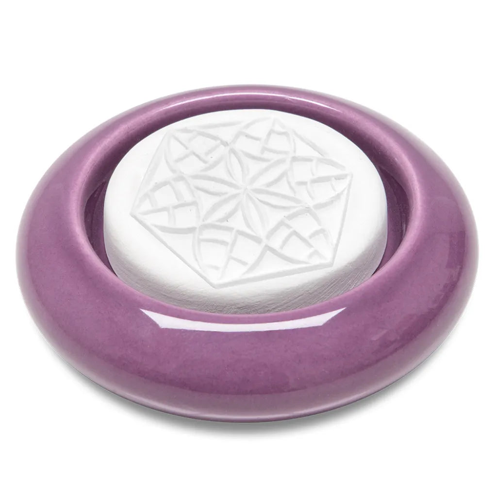 Baldini Duftstein Blüte mit lila Teller, für natürliche Raumbeduftung ohne Technik oder Hitze.
