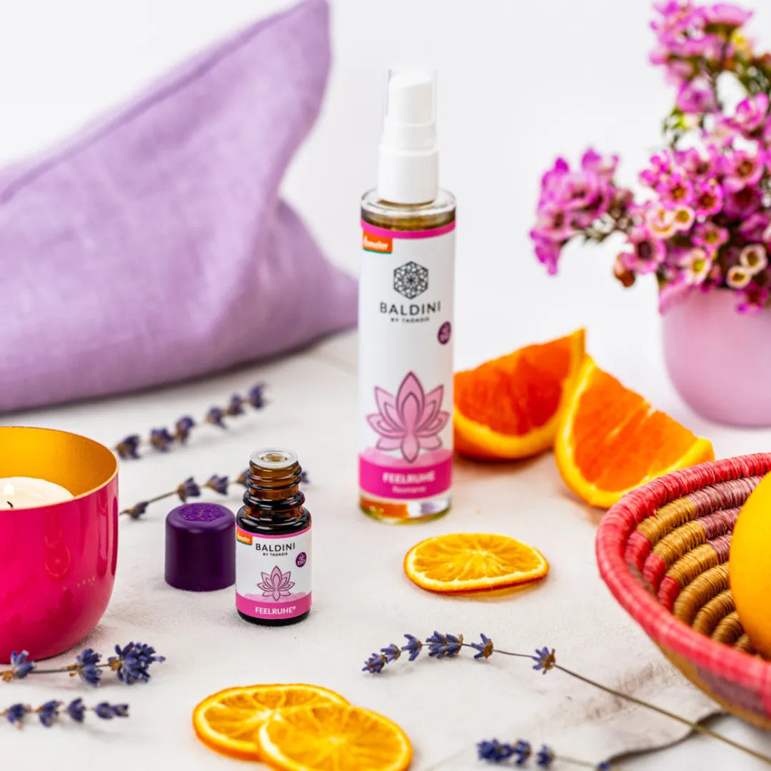 Baldini Feelruhe ätherisches Öl und Raumspray, mit Lavendel und Orangen, für Oase der Entspannung.
