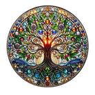 Freigestellter runder Baum des Lebens Fensteraufkleber in bunten Farben, statisch haftend und UV-beständig.