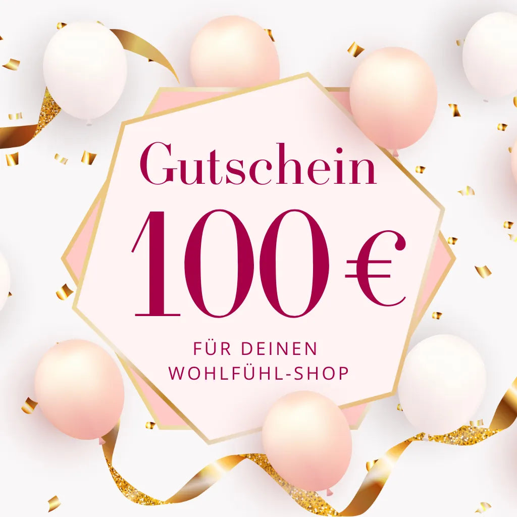 Geschenkgutschein 100 Euro für Wohlfühlmomente im Sera Benia Online-Shop.