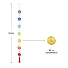 Chakra Muschelkette Maße: 80cm lang, 4,5cm Durchmesser, mit 7 Chakra-Symbolen.