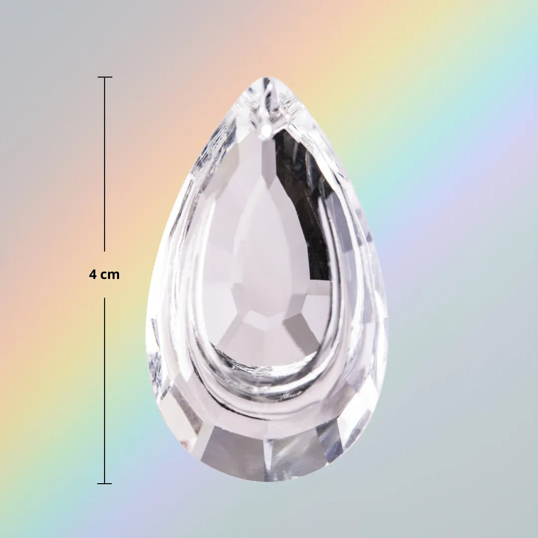 Kristall-Sonnenfänger in Sternschnuppenform aus bleifreiem Glas, 4 cm, für schimmernde Lichtpunkte.