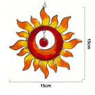 Sonnenfänger Sonne in Rot-Gelb aus Resin, 15 cm Durchmesser, für magische Farbspiele und gute Stimmung.