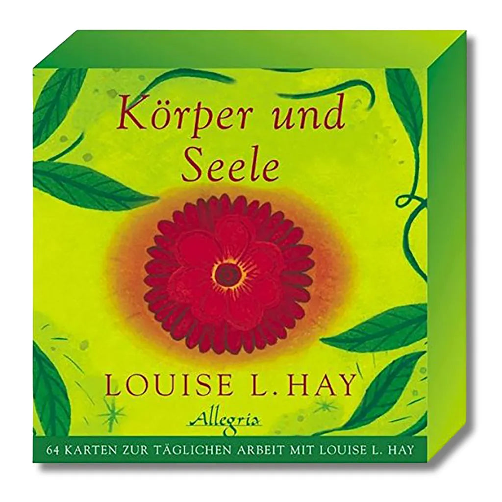 Louise Hay Kartenset Körper und Seele: Affirmationskarten Verpackung, rote Blume.