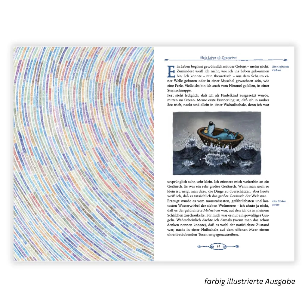 Walter Moers Käpt'n Blaubär Leseprobe: Farbige Illustration, Zwergpirat.