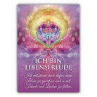Affirmationskarte "ICH BIN LEBENSFREUDE" aus dem "Ich bin Licht und Liebe" Set. Zeigt ein strahlendes, spiralförmiges Energiebild und motiviert, das Leben mit Freude und Lachen zu füllen.
