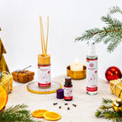 Baldini Happy Christmas Raumduft-Set, Raumspray & Duftöl. Warme Komposition aus Orange, Weißtanne, Nelke für festliche Atmosphäre.